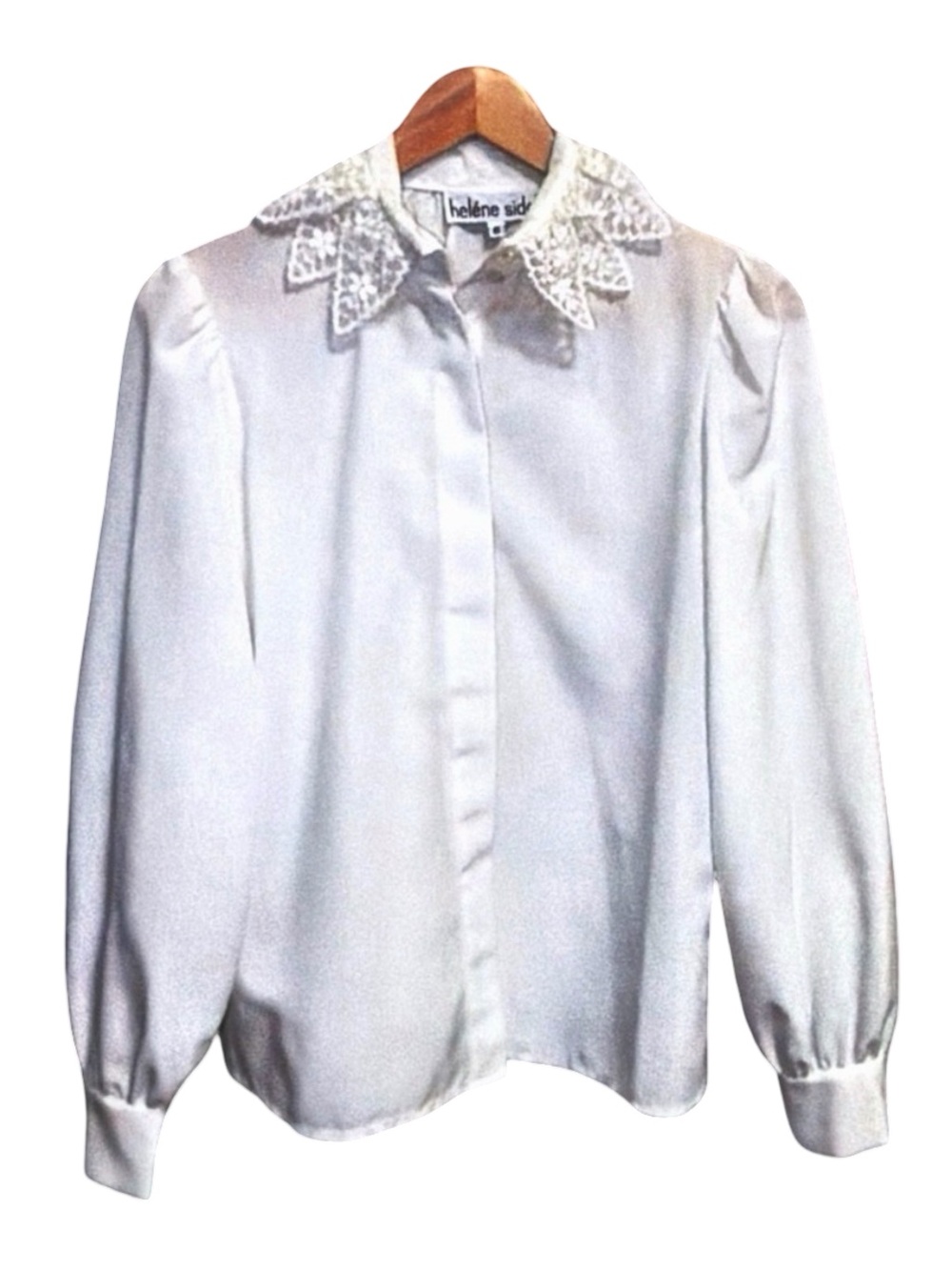 Helene Sidel Vintage Romantic Victorian Lace Collar Blouse | Size 6